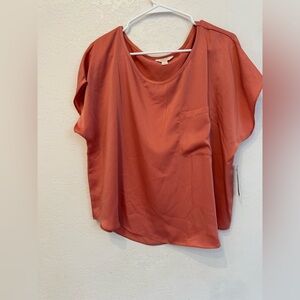 Women's NWT State of Day Silky Pajama Top in Coral Pink size XL